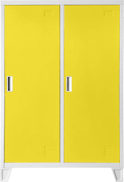 Метален шкаф Carmen CR-1605-2 JZ - сив / жълт на най-ниска цени