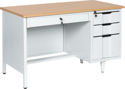 Метално бюро Carmen CR-1310 K - сиво / бук