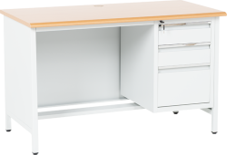 Метално бюро Carmen CR-1314 K - сиво / бук