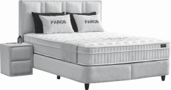 Тапицирана спалня с матрак PAROS 160 х 200 - сребърен AN