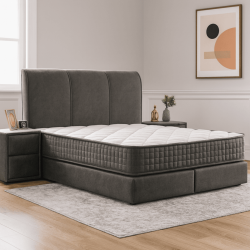 Тапицирана спалня с матрак LINDA 120 х 200 - сив 13