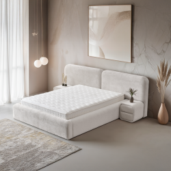 Тапицирана спалня с матрак MYKONOS 160 х 200 - перла SY
