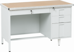 Метално бюро Carmen CR-1318 L - сиво / бук