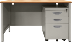 Метално бюро Carmen CR-1320 L - сиво / бук
