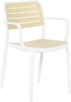 Пластмасов градински стол TEMARA - жълт - бял