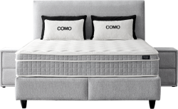 Тапицирана спалня с матрак COMO 180 x 200 - сребърен AN