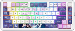 Клавиатура Redragon Cyrus Pro Anime K681ACG-RGB-PRO, геймърска, механична, Bluetooth 5.0, RGB осветление, бял