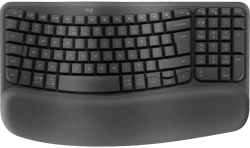 Клавиатура Logitech Wave Keys, безжична, Bluetooth, USB, подложка за китките, черен