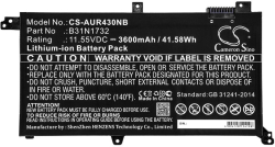 Батерия за лаптоп ASUS K430FA VivoBook S14 S430FAEB102T B31N1732 LiIon 11.55V 3600mAh CAMERON SINO