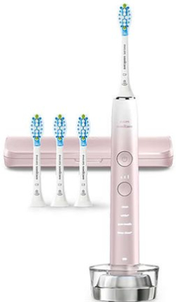 Четка за зъби PHILIPS Sonicare с акумулаторна батерия Diamond Clean 9000, 4 режима и 3 степени, 4 глави, калъф, розов