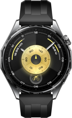 Смарт часовник Huawei Watch GT6, Atum-B19F, 1.32" AMOLED, Bluetooth 6.0, Водоустойчив, Гумена каишка, Черен