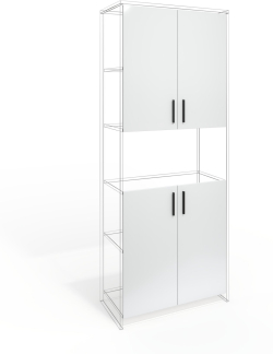  Врата RFG RV3 Monaco, 380 х 18 х 760 mm, ПДЧ 18 mm, 4 броя в комплект, бял