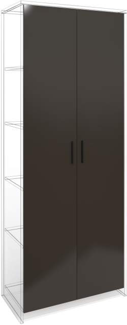 Врата RFG RV1 Milano, 380 х 18 х 1920 mm, ПДЧ 18 mm, 2 броя в комплект, тъмносив