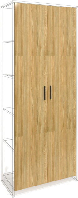 Врата RFG RV1 Monaco, 380 х 18 х 1920 mm, ПДЧ 18 mm, 2 броя в комплект, бряст