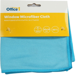 Почистващ продукт Кърпа Office 1, микрофибърна, за почистване на стъкло, 30 x 30 cm
