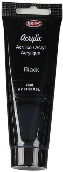  Beifa Акрилна боя, в тубичка, 75 ml, черна