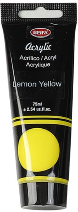  Beifa Акрилна боя, в тубичка, 75 ml, жълта