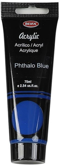  Beifa Акрилна боя, в тубичка, 75 ml, фтало синя