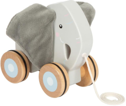 Small Foot Слонче за дърпане, дървено, с шумящи уши