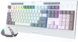 Комплект клавиатура и мишка Redragon S151W Gaming Essentials с RGB подсветка - бяла
