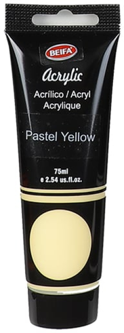  Beifa Акрилна боя, в тубичка, 75 ml, пастелножълта