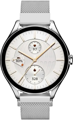 Смарт часовник HiFuture Aura 2, 1.32" AMOLED, Bluetooth Call, 3D User Interface, 1ATM Водоустойчив, Сребрист