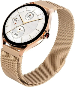 Смарт часовник HiFuture Aura 2, 1.32" AMOLED, Bluetooth Call, 3D User Interface, 1ATM Водоустойчив, Златист