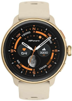 Смарт часовник HiFuture Vela, 1.43" AMOLED, Support AI Coach for Training, Bluetooth Call, 5ATM Водоустойчив, Бежов