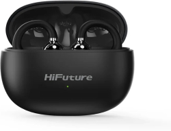Слушалки HiFuture FlexClip, Bluetooth 5.4, 4 Mics ENC Calling System, До 30 Часа Възпроизвеждане, IPX5 Водоустройчиви, Черен