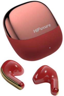 Слушалки HiFuture ChromeBuds, Bluetooth 5.4, До 6 Часа Възпроизвеждане, IPX5 Водоустройчиви, Ultra Bass, Червен