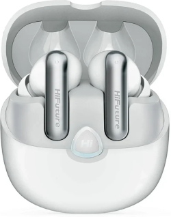 Слушалки HiFuture SonicAir, 4MICS ENC, 35 Часа Възпроизвеждане на Музика, Bluetooth 5.3, 10MM Driver, Soft Bass, Comfort Fit, Бял