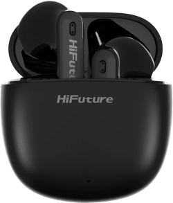 Слушалки HiFuture ColorBuds2, *5+15hours Play time, Bluetooth 5.3, Soft Bass, Comfort Fit, Черен