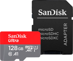 Карта памет SanDisk Ultra microSDXC 128GB + SD Adapter 140MB-s A1 Class 10 UHS-I