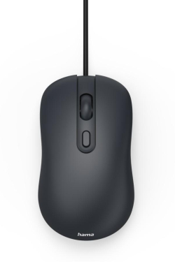 Мишка HAMA CM-200, оптична, 4 бутонна, безшумна, с кабел, черна