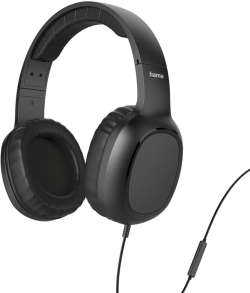 Слушалки HAMA Fun C, с микрофон, 40 мм, с кабел от едната страна, USB-C, черен