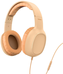 Слушалки HAMA Fun C, с микрофон, 40 мм, с кабел от едната страна, USB-C, оранжев