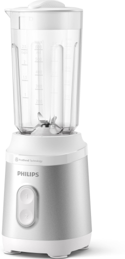 Блендер Philips Series 3000 HR2510, мини, 350 W, ProBlend, 2 настройки на скоростта, бяло и метал