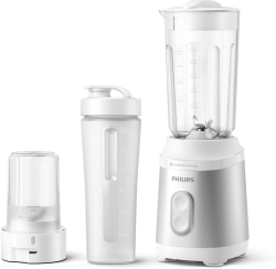 Блендер Philips Series 3000 HR2512, 350 W, 2 настройки на скоростта, мелачка за подправки, бутилка за път, бял
