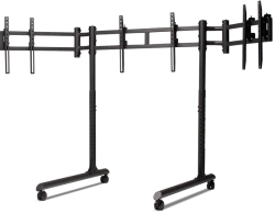 Мобилна стойка за три монитора Next Level Racing Round Tube, VESA, черен