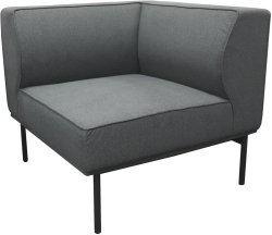  Модул RFG Klark, ъглов, текстил, 800 х 800 х 720 mm, сив