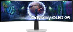 Монитор SAMSUNG Odyssey G9 G93SD 49'' Извит, OLED DQHD (5120x1440), 240Hz, 0.03ms, 250 cd/m², DP 1.4, HDMI, Micro HDMI, Бял