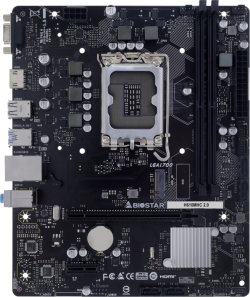 Дънна платка BIOSTAR H610MHC 2.0, LGA1700, 2xDDR4 (до 64GB), 12,13,14-gen, 1xNVMe, VGA, HDMI, Micro ATX