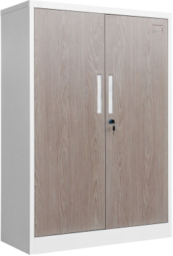 Шкаф RFG, метален, два рафта, 900 х 400 х 1300 mm, кехлибарен дъб и бяло