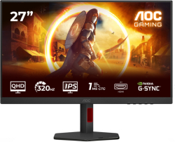Монитор OC Q27G4SRU, 27" Fast IPS WLED, 2560x1440@320Hz, 1ms GtG, 0.3ms MPRT, 450cd m2, 1000:1, Swivel, 2xHDMI, DP, USB hub, Черен
