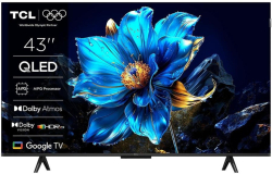 Телевизор TCL 43P7K, 43" QLED 4K UHD (3840x2160) 60 Hz, Google Smart TV, HDR10+, Bluetooth 5.4