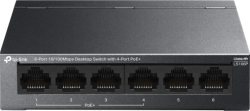 TP-Link LS106P с 4 PoE+ порта, 6-портов 10-100 Mbps настолен комутатор