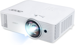 Проектор Acer Projector S1287, DLP, Short Throw 0.6, XGA (1024x768), Max WUXGA (1920x1200), 4000 ANSI Lumens, RS232, HDMI, Бял