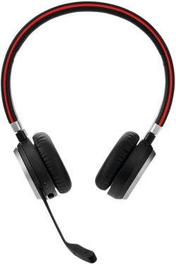 Слушалки JABRA Evolve 65 SE, Безжични Bluetooth, USB, Черен/Червен