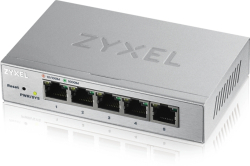 Комутатор/Суич ZyXEL GS1200-5, 5 Port Gigabit web managed Switch + Lanberg patch cord CAT.6 FTP 3m, red