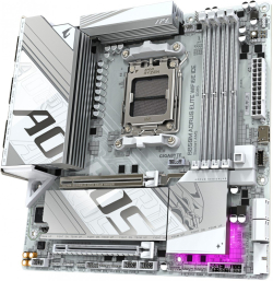 Дънна платка GIGABYTE B850M AORUS ELITE WIGI 6E ICE, AM5, Micro ATX, 4x DDR5, 1x DP, 1x HDMI, 2x PCI-E x16, 1x M.2, 4x SATA